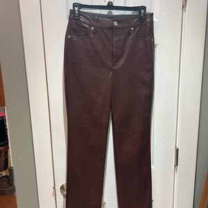 Express high wasted Chocolate Vegan Leather Trousers size 4S